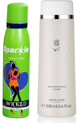 Oriflame Sweden NovAge Skin Renewing Toner 200ml (32128) With one sparkle perfume spray 150 ml(Set of 2)
Oriflame Sweden NovAge Skin Renewing Toner 200ml (32128) With one sparkle perfume spray 150 ml(Set of 2)
