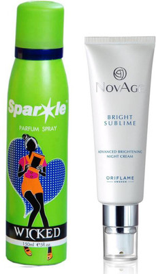 Oriflame Sweden Bright Sublime Advanced Brightening Night Cream 50ml (32658) With one sparkle perfume spray 150 ml(Set of 2)
Oriflame Sweden Bright Sublime Advanced Brightening Night Cream 50ml (32658) With one sparkle perfume spray 150 ml(Set of 2)