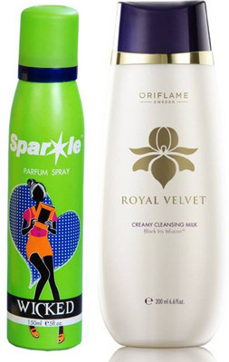 Oriflame Sweden Royal Velvet Creamy Cleansing Milk 200ml (22421) With one sparkle perfume spray 150 ml(Set of 2)
Oriflame Sweden Royal Velvet Creamy Cleansing Milk 200ml (22421) With one sparkle perfume spray 150 ml(Set of 2)