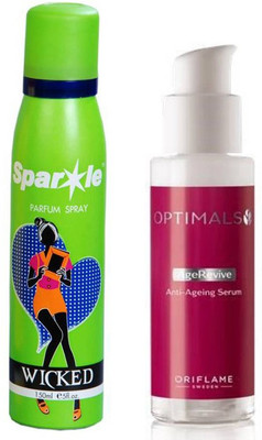 Oriflame Sweden optimals age revive anti ageing serum 30 ml (32477) one sparkle perfume spray 150 ml(Set of 2)
Oriflame Sweden optimals age revive anti ageing serum 30 ml (32477) one sparkle perfume spray 150 ml(Set of 2)