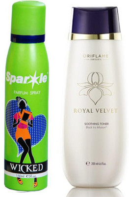 Oriflame Sweden Royal Velvet Soothing Toner 200ml (22423) With one sparkle perfume spray 150 ml(Set of 2)
Oriflame Sweden Royal Velvet Soothing Toner 200ml (22423) With one sparkle perfume spray 150 ml(Set of 2)
