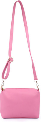 Glasy Women Casual Pink PU Sling Bag