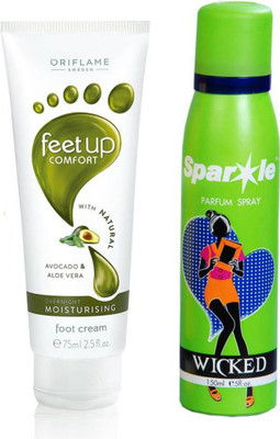 Oriflame Sweden Feet Up Comfort Overnight Moisturising Foot Cream 75ml ( 32370 ) With one sparkle perfume spray 150 ml(Set of 2)
Oriflame Sweden Feet Up Comfort Overnight Moisturising Foot Cream 75ml ( 32370 ) With one sparkle perfume spray 150 ml(Set of 2)