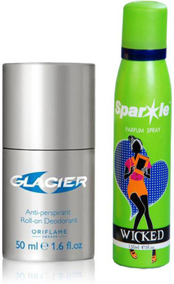 Oriflame Sweden GLACIER Anti-perspirant Roll-on Deodorant 50ml (32173) With one sparkle perfume spray 150 ml(Set of 2)
Oriflame Sweden GLACIER Anti-perspirant Roll-on Deodorant 50ml (32173) With one sparkle perfume spray 150 ml(Set of 2)