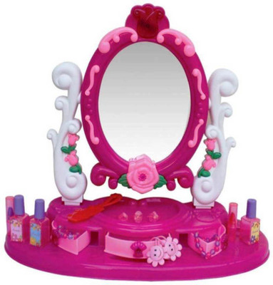 FEMININE STYLE Flower Mirror Table Top Pretend Play Battery Operated Toy Beauty Mirror Vanity Play Set with Flashing Lights, Sounds, Accessories
FEMININE STYLE Flower Mirror Table Top Pretend Play Battery Operated Toy Beauty Mirror Vanity Play Set with Flashing Lights, Sounds, Accessories