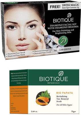 BIOTIQUE BIO Bio Diamond Facial Kit, Bio Papaya Revitalizing Tan Removal Scrub(Set of 2)
BIOTIQUE BIO Bio Diamond Facial Kit, Bio Papaya Revitalizing Tan Removal Scrub(Set of 2)