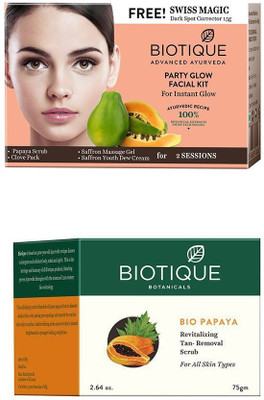 BIOTIQUE BIO Bio Party Glow Facial Kit, Bio Papaya Revitalizing Tan Removal Scrub(Set of 2)
BIOTIQUE BIO Bio Party Glow Facial Kit, Bio Papaya Revitalizing Tan Removal Scrub(Set of 2)