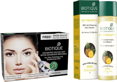 BIOTIQUE BIO Bio Diamond Facial Kit, Pineapple Oil Control Face Cleanser For Normal To Oil Skin(Set of 2)
BIOTIQUE BIO Bio Diamond Facial Kit, Pineapple Oil Control Face Cleanser For Normal To Oil Skin(Set of 2)