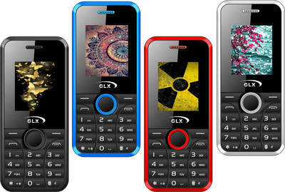 GLX W8 Pack of Four Mobiles(Black$$White$$Blue$$Red)