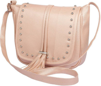 amazingcollection Women Casual Beige Rexine Sling Bag