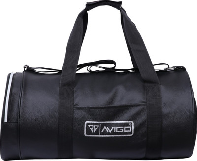 Avigo Exclusive 4 Pockets Leather Rite Gym Bag(Black)