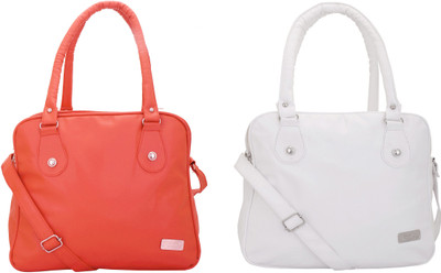 Lady bar Messenger Bag(Pink, White)