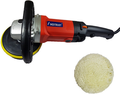 Inditrust 1200W Car polisher with speed control 1 velcro pad and 1 wool pad Vehicle Polisher(7 inch)