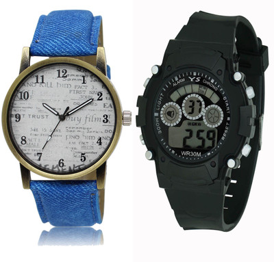 CM Kids Watch Combo With New Designed LR 028_Black Sport Watch - For Boys