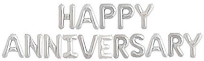 AMFIN Solid Happy Anniversary Letter Foil Balloon/ Anniversary Party Decoration Items ( 16 Letters) - Silver Balloon(Silver, Pack of 1)
AMFIN Solid Happy Anniversary Letter Foil Balloon/ Anniversary Party Decoration Items ( 16 Letters) - Silver Balloon(Silver, Pack of 1)
