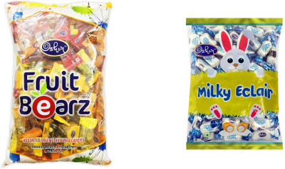 Oshon FRUITBEARZ_ASSORTED2_500_POUCH & MILKYECLAIR_500_POUCH Assorted Candy(Pack of 2)
Oshon FRUITBEARZ_ASSORTED2_500_POUCH & MILKYECLAIR_500_POUCH Assorted Candy(Pack of 2)