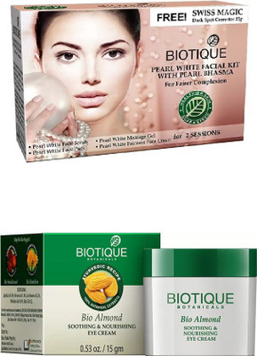 BIOTIQUE BIO Bio Pearl White Facial Kit, Bio Almond Soothing & Nourishing Eye Cream(Set of 2)
BIOTIQUE BIO Bio Pearl White Facial Kit, Bio Almond Soothing & Nourishing Eye Cream(Set of 2)