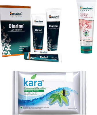 Himalaya Clarina Anti Acne Kit, Refreshing Fruit Pack, kara skin care wipes(Set of 5)
Himalaya Clarina Anti Acne Kit, Refreshing Fruit Pack, kara skin care wipes(Set of 5)