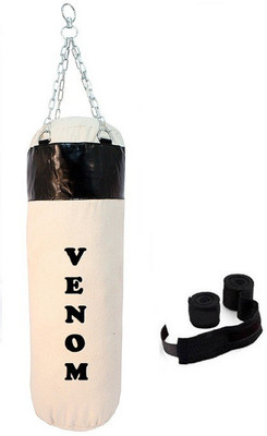 Venom 2.0 Feet Long, CANVAS Material, White and Black Color, Unfilled with Hanging Chain and 9 Freet Long Black Color Hand Wrap Pair Boxing Kit
Venom 2.0 Feet Long, CANVAS Material, White and Black Color, Unfilled with Hanging Chain and 9 Freet Long Black Color Hand Wrap Pair Boxing Kit