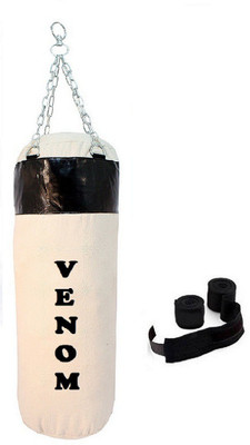 Venom 6.0 Feet Long, CANVAS Material, White and Black Color, Unfilled with Hanging Chain and 9 Freet Long Black Color Hand Wrap Pair Boxing Kit
Venom 6.0 Feet Long, CANVAS Material, White and Black Color, Unfilled with Hanging Chain and 9 Freet Long Black Color Hand Wrap Pair Boxing Kit