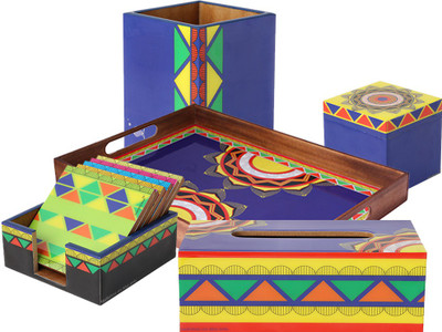 toshakhana Madhubani Art Bihar India MDF Tray, 6 Pc Coasters, Tissue Box Dispenser, Multipurpose Box & Pen Stand Office Set(Multicolor)
toshakhana Madhubani Art Bihar India MDF Tray, 6 Pc Coasters, Tissue Box Dispenser, Multipurpose Box & Pen Stand Office Set(Multicolor)