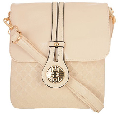 La Fleur Girls Casual White PU Sling Bag