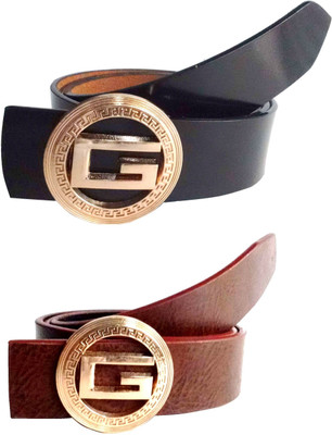 Design Villa Men Casual Black, Brown Artificial Leather Belt