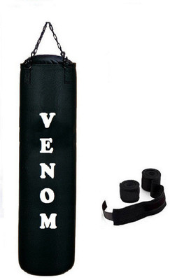 Venom 6.0 Feet Long, CANVAS, Black Color, Unfilled with Hanging Chain and 9 Freet Long Black Color Hand Wrap Pair Boxing Kit
Venom 6.0 Feet Long, CANVAS, Black Color, Unfilled with Hanging Chain and 9 Freet Long Black Color Hand Wrap Pair Boxing Kit