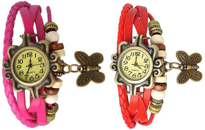 OpenDeal Stylish Leather Butterfly New Fashion BD0010 Watch - For Women