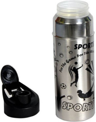 Sukot 600 Ml Insulated Hot & Cols Water Bottle School Water Bottle Picnic Water Bottle 600 ml Bottle(Pack of 1, Steel/Chrome), Silver