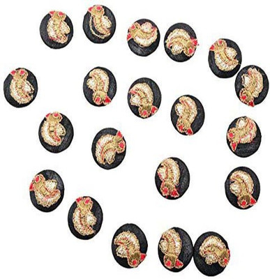 Fabric and Lace BT066Cc Fabric, Metal Buttons(Pack of 20)