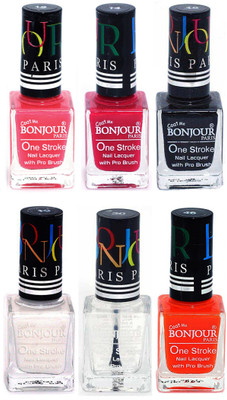 Bonjour Paris Candy Color Long Lasting Nail paint For Teen Girls Women Nail Polish set A 213 Light Pink-Pink-Black-White-Top coat-Neon Orange(Pack of 6)
Bonjour Paris Candy Color Long Lasting Nail paint For Teen Girls Women Nail Polish set A 213 Light Pink-Pink-Black-White-Top coat-Neon Orange(Pack of 6)