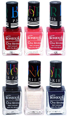 Bonjour Paris Candy Color Long Lasting Nail paint For Teen Girls Women Nail Polish set A 186 Red-Light Pink-Pink-Black-White-Blue(Pack of 6)
Bonjour Paris Candy Color Long Lasting Nail paint For Teen Girls Women Nail Polish set A 186 Red-Light Pink-Pink-Black-White-Blue(Pack of 6)