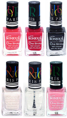 Bonjour Paris Candy Color Long Lasting Nail paint For Teen Girls Women Nail Polish set A 204 Light Pink-Pink-Black-White-Top coat-Babby Pink(Pack of 6)
Bonjour Paris Candy Color Long Lasting Nail paint For Teen Girls Women Nail Polish set A 204 Light Pink-Pink-Black-White-Top coat-Babby Pink(Pack of 6)