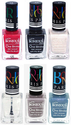 Bonjour Paris Candy Color Long Lasting Nail paint For Teen Girls Women Nail Polish set A 225 Pink-Black-White-Top coat-Light Gray-Sky Blue(Pack of 6)
Bonjour Paris Candy Color Long Lasting Nail paint For Teen Girls Women Nail Polish set A 225 Pink-Black-White-Top coat-Light Gray-Sky Blue(Pack of 6)