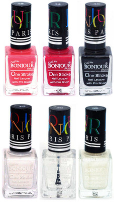 Bonjour Paris Candy Color Long Lasting Nail paint For Teen Girls Women Nail Polish set A 207 Light Pink-Pink-Black-White-Top coat-White(Pack of 6)
Bonjour Paris Candy Color Long Lasting Nail paint For Teen Girls Women Nail Polish set A 207 Light Pink-Pink-Black-White-Top coat-White(Pack of 6)