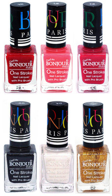 Bonjour Paris Candy Color Long Lasting Nail paint For Teen Girls Women Nail Polish set A 191 Red-Light Pink-Pink-Black-White-Golden(Pack of 6)
Bonjour Paris Candy Color Long Lasting Nail paint For Teen Girls Women Nail Polish set A 191 Red-Light Pink-Pink-Black-White-Golden(Pack of 6)