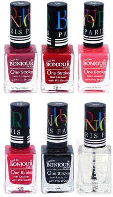 Bonjour Paris Candy Color Long Lasting Nail paint For Teen Girls Women Nail Polish set A 163 Mauve-Red-Light Pink-Pink-Black-Top coat(Pack of 6)
Bonjour Paris Candy Color Long Lasting Nail paint For Teen Girls Women Nail Polish set A 163 Mauve-Red-Light Pink-Pink-Black-Top coat(Pack of 6)