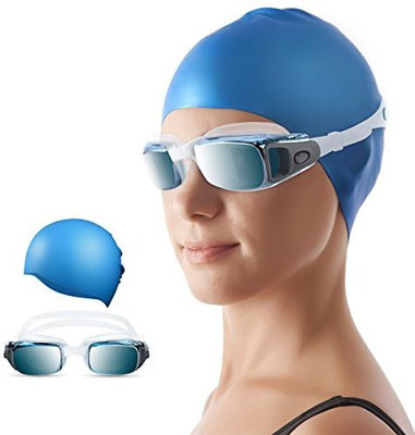BAANI INTERNATIONAL PREMIUM COMBO Swimming Cap(Blue, Pack of 1)