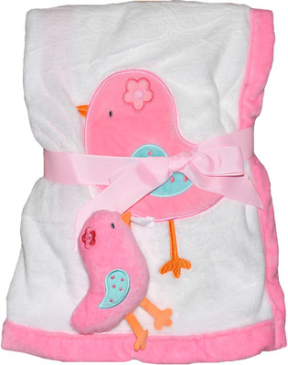 Baby Bucket Cartoon Crib Baby Blanket(Fur, Pink