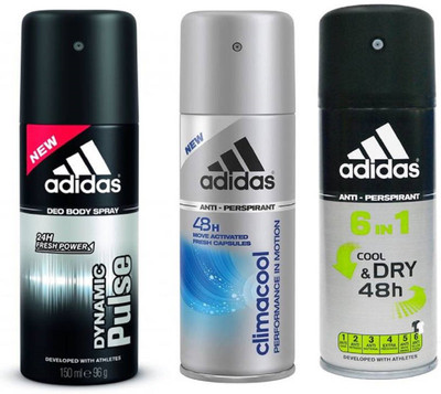 ADIDAS Dynamic Pulse,Climacool,,Cool & Dry Deodorant Spray - For Men(150 ml, Pack of 3)
ADIDAS Dynamic Pulse,Climacool,,Cool & Dry Deodorant Spray - For Men(150 ml, Pack of 3)