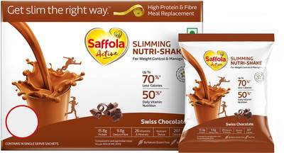 Saffola Active Slimming Nutri-shake Swiss Chocolate Nutrition Drink(700 g, Swiss Chocolate Flavored)
Saffola Active Slimming Nutri-shake Swiss Chocolate Nutrition Drink(700 g, Swiss Chocolate Flavored)