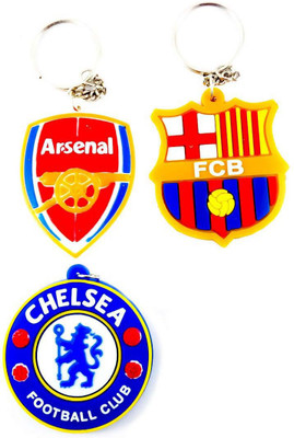 ShopTop Football club rubber keychain of 3 Key Chain