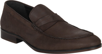 Red Tape Leather Loafers For Men(Brown, Choclate
