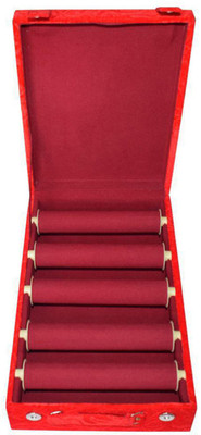 Sarohi 5 Roll Rod Wodden Velvet Bangles Box Box Vanity Box(Maroon)