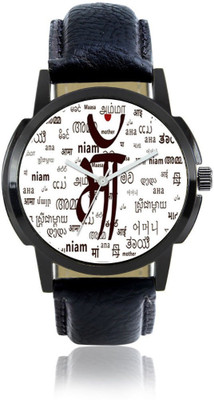 Swan MAA T BLACK MEN MAA DIAL LEATHER STRAP WATCH Watch - For Men