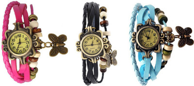OpenDeal Stylish Leather Butterfly New Fashion BD0067 Watch - For Women