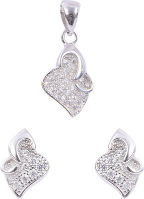 Abhooshan Sterling Silver Jewel Set(Silver)
