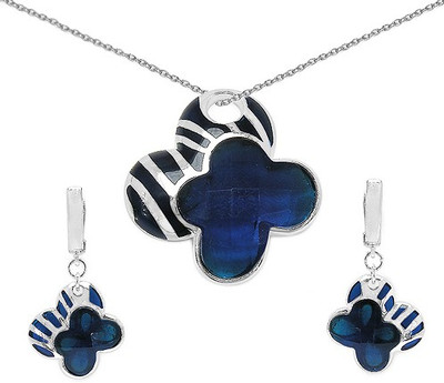 Johareez Sterling Silver Jewel Set(Blue)