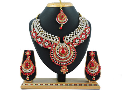 Vatsalya Creation Alloy Jewel Set(Red)